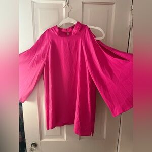 Very J Women's Pink Cold Shoulder Cutout Flowy Top